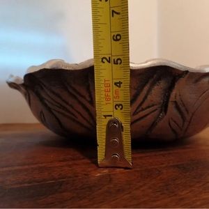VTG Cast Aluminum Bowl Cabbage Leaf with Elephants